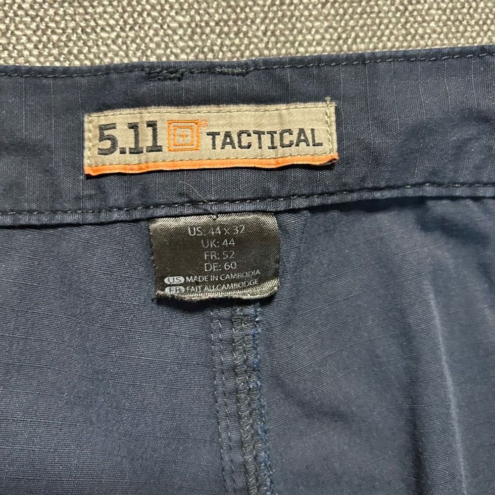 5.11 Tactical Cargo Pants Mens 44x32 (Fits 41x31) Navy Blue Ripstop Utility - Picture 2 of 9